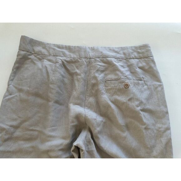 Wilfred Aritzia Linen Blend Button Fly Cropped Trouser Pants Gray Size 4 - Picture 4 of 9